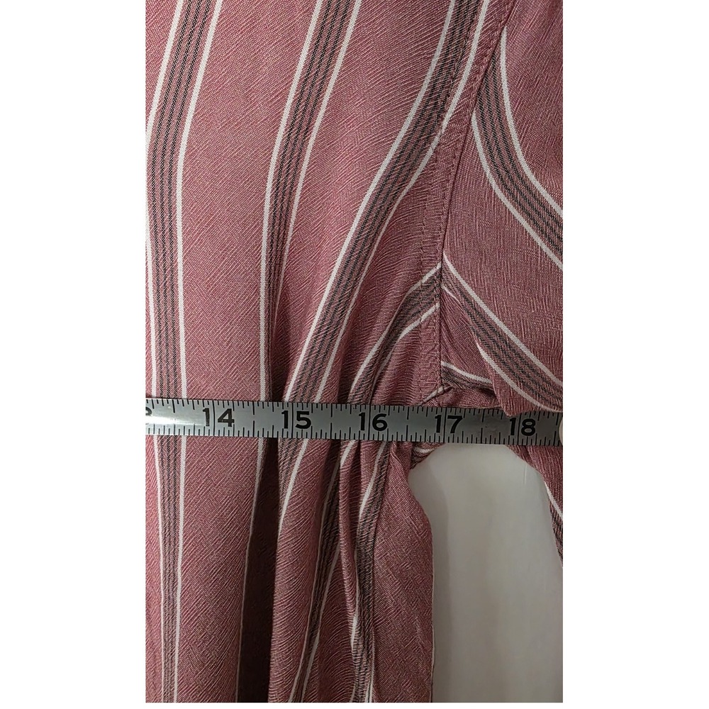 Pink Rose Striped Blouse Top Women's Boho Cottagecore Med - Picture 5 of 6